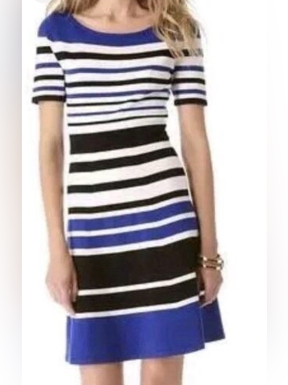 BCBGMaxAzria Emmalie Striped Sweater Dress Mini Knit A-Line Size S